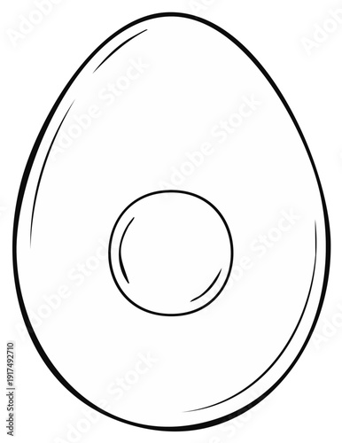 Single chicken egg illustration in a clean black and white outline style