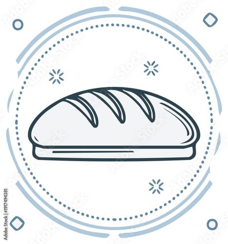 Loaf of Bread Graphic Food Illustration Baked Goods Icon