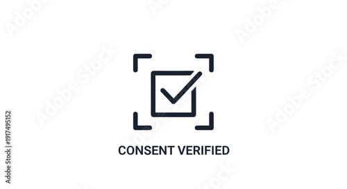 Consent Verified Checkmark Icon Symbol.