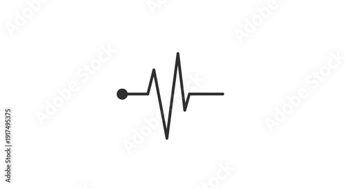 ECG heartbeat pulse wave symbol.
