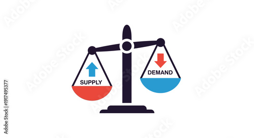 Economy supply and demand scales.