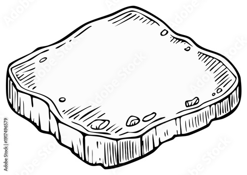 Illustration of a slice of bread with a textured surface