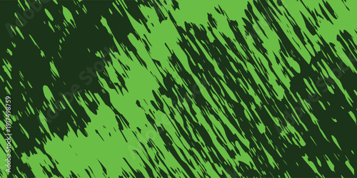 Abstract Dark Green Background with Intense Neon Green Grunge Texture Strokes