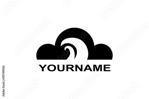 This is a vector image of a cloud and wave logo, suitable for use in company logo designs for t-shirts, printing, baby toys, storage, stickers, banners, t-shirts, distro

