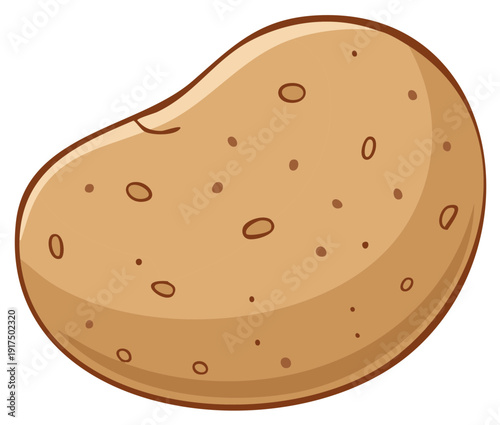 Cartoon Potato with Natural Texture and Eyes