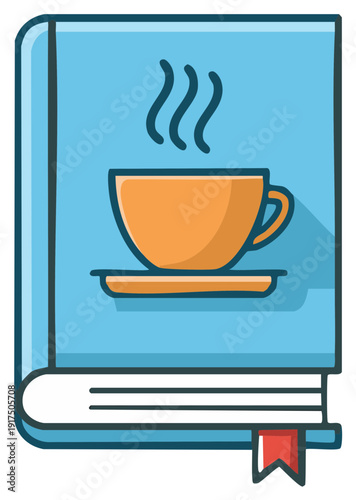 Book Cover with Tea Cup Illustration Offering a Cozy Culinary Read