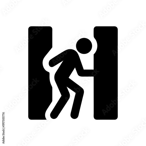 Trapped Between Narrow Walls Icon