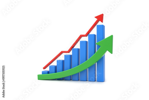 Free Download Financial Success Bar Chart with Green Arrow - GFXLoad