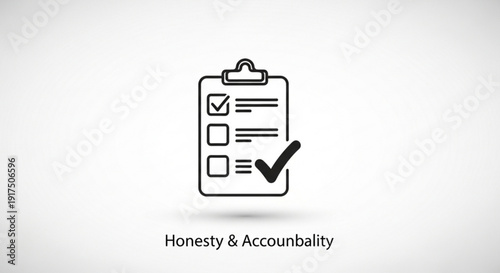 Clipboard with checklist and verified boxes for honesty and accountability concept