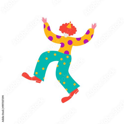 funny clown. Festival, Purim, Carnival and Circus concept. Colorful vibrant modern style