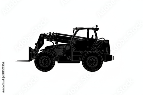 Heavy Duty Loader: A detailed illustration captures the robustness of a heavy-duty loader. The dark silhouette contrasts against the backdrop, highlighting its design.