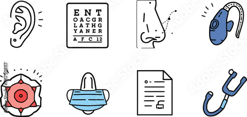 Collection of black and white line icons illustrating various stages of pregnancy maternity care including ultrasound monitoring baby preparation and parental interaction