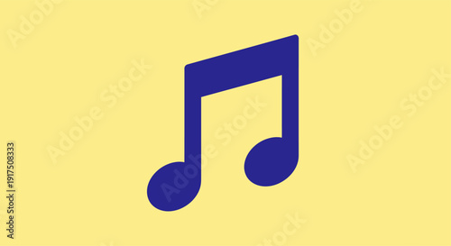 Blue Music Notes Icon on Yellow.