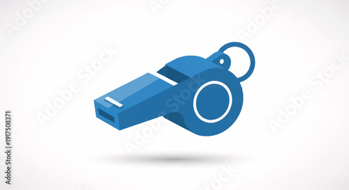 Blue Whistle on White Background.