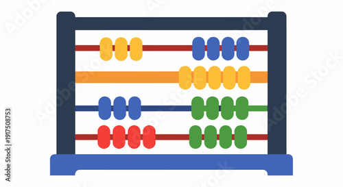 Colorful Abacus with Beads on Rods.