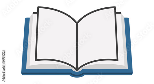 Open Book Illustration with Blank Pages.
