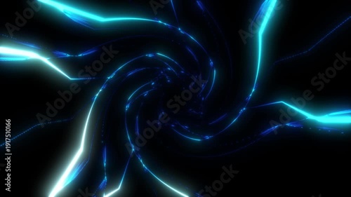 Blue Electric swirl lightning spark loop effect animation