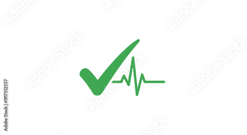 Green checkmark with heartbeat line.