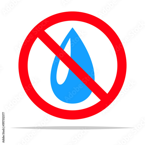 No water resistant sign icon transparent vector isolated illustration