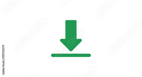 Green download arrow icon symbol.