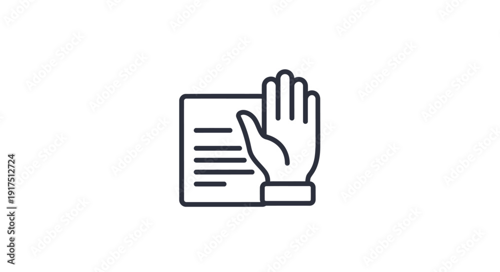 Obraz premium Hand holding document with lines.