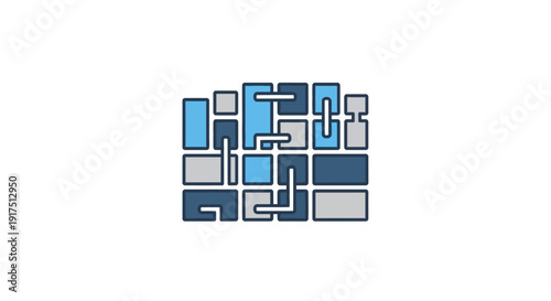 Geometric shapes puzzle pieces pattern.