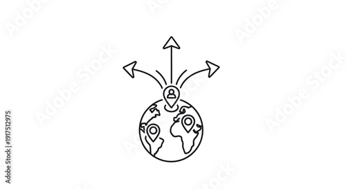 Globe with arrows and targets.