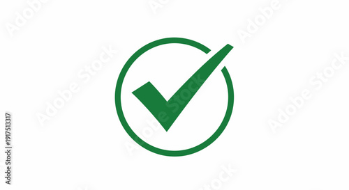 Green Check Mark Symbol Icon.