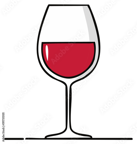 Red Wine In A Clear Glass With Stem Illustration