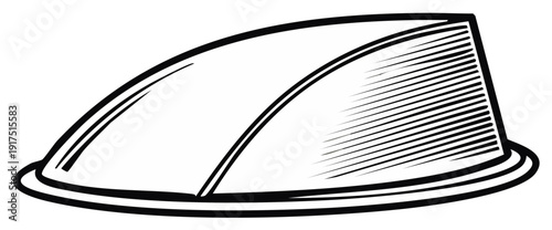 Illustration of a traditional taxi top light box with hatched shading