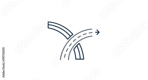 Road Curve Direction Arrow Sign.