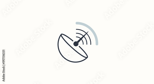 Satellite Dish Signal Receiver Icon.