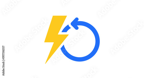 Lightning Bolt Refresh Symbol Icon.