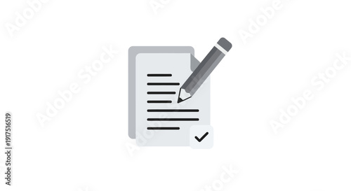 Pencil on Document with Lines.