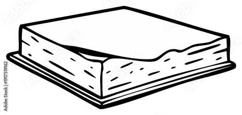Hand drawn illustration of an open book with visible pages