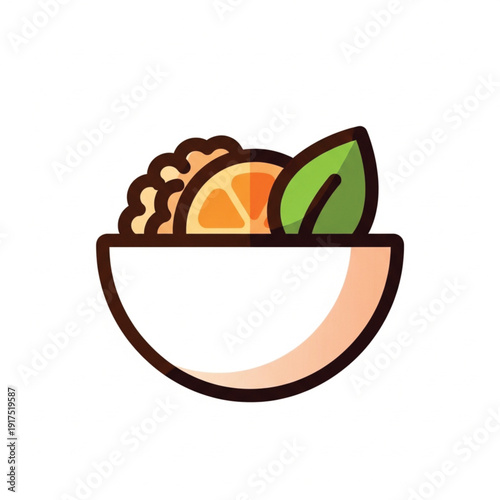 Healthy Salad Bowl: A vibrant and colorful depiction of a fresh and nourishing salad bowl, overflowing with wholesome ingredients, including sliced orange, leaf, and seeds.