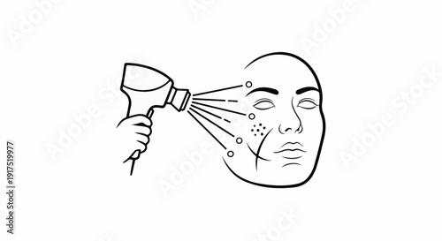 Hand holding device targeting facial skin treatment zones