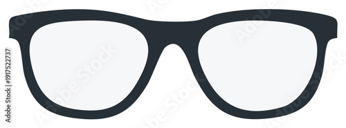 Stylish black rimmed eyeglasses fashion accessory for vision correction or trendy eyewear design illustration