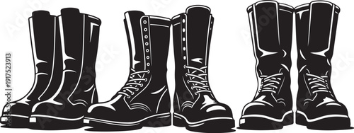 Black boots collection in various styles and designs shown