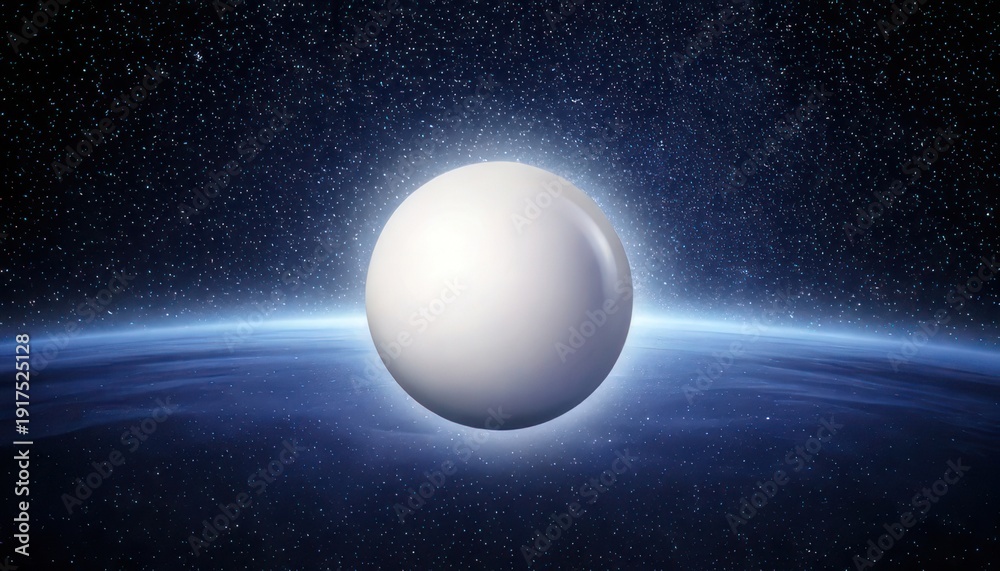 Naklejka premium Mystical Orb in Space - A Vision of Cosmic Harmony and Light.