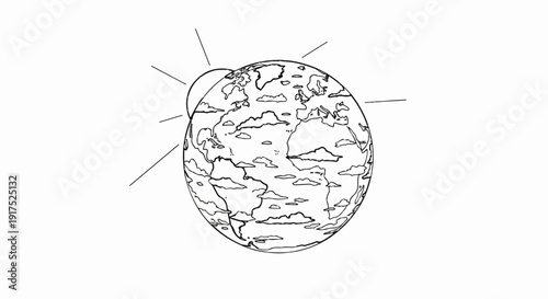 Illustrative depiction of a solar eclipse occurring over Earth