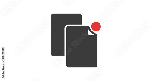 Two black documents with red notification.