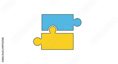 Two Puzzle Pieces Fitting Together.