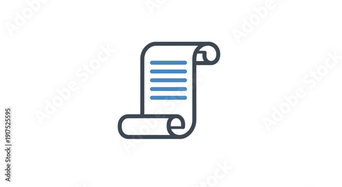 Simple line drawing of a scroll.