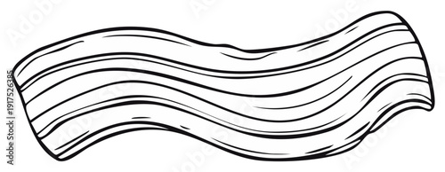 Monochrome graphic design element depicting a wavy flowing abstract ribbon or decorative banner