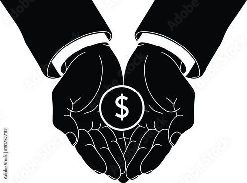 Hand in business attire firmly grips a bright yellow and red cartoon megaphone broadcasting an important announcement or loud urgent message against a white background emphasizing communication.