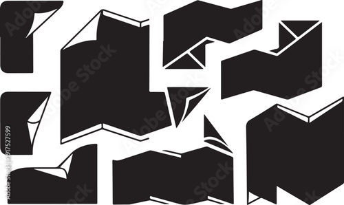 Black and white abstract geometric shapes background design