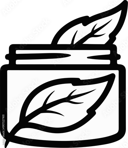 Jar with two leaves
