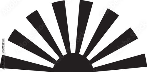 Black Sunburst Design on White Background Graphic Element Icon