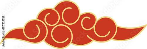 Asian clouds chinese japanese Line cloud Decorative